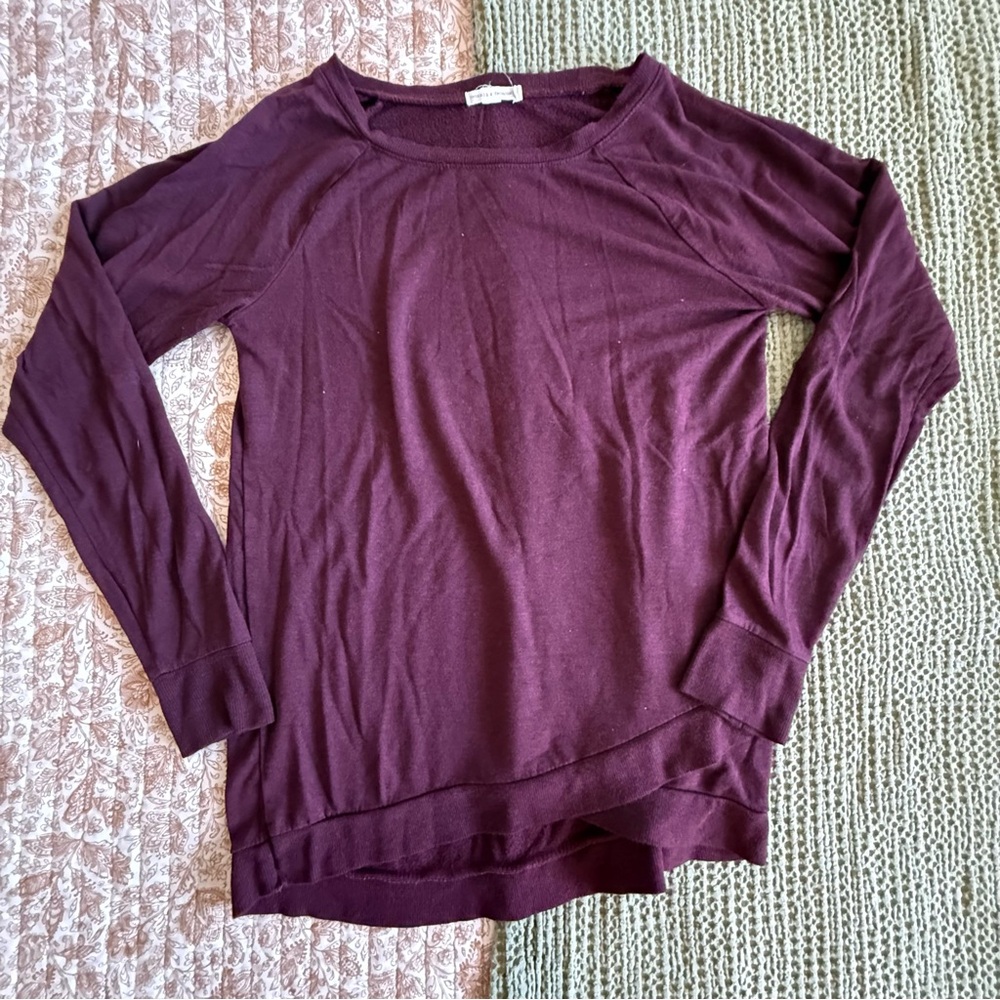 Threads 4 Thought Burgundy Long Sleeve Top Size S